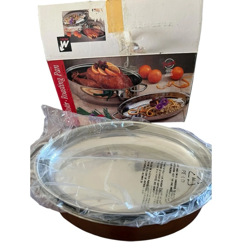 Metro Oval stainless steel Roaster with Induction Lid & Rack